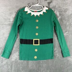 Kids Christmas Elf Pajama Top Only Size 10 Green Long Sleeve Costume